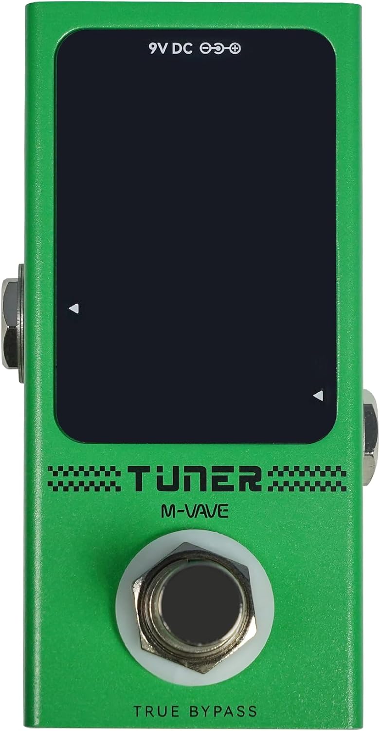 IOppWin High-Precision Chromatic Guitar Tuner Pedal - Compact Metal True Bypass Stompbox with LED Display for Bass, 12-String Guitar & Instruments, 12Hz-4186Hz Range (Green) - Image 1